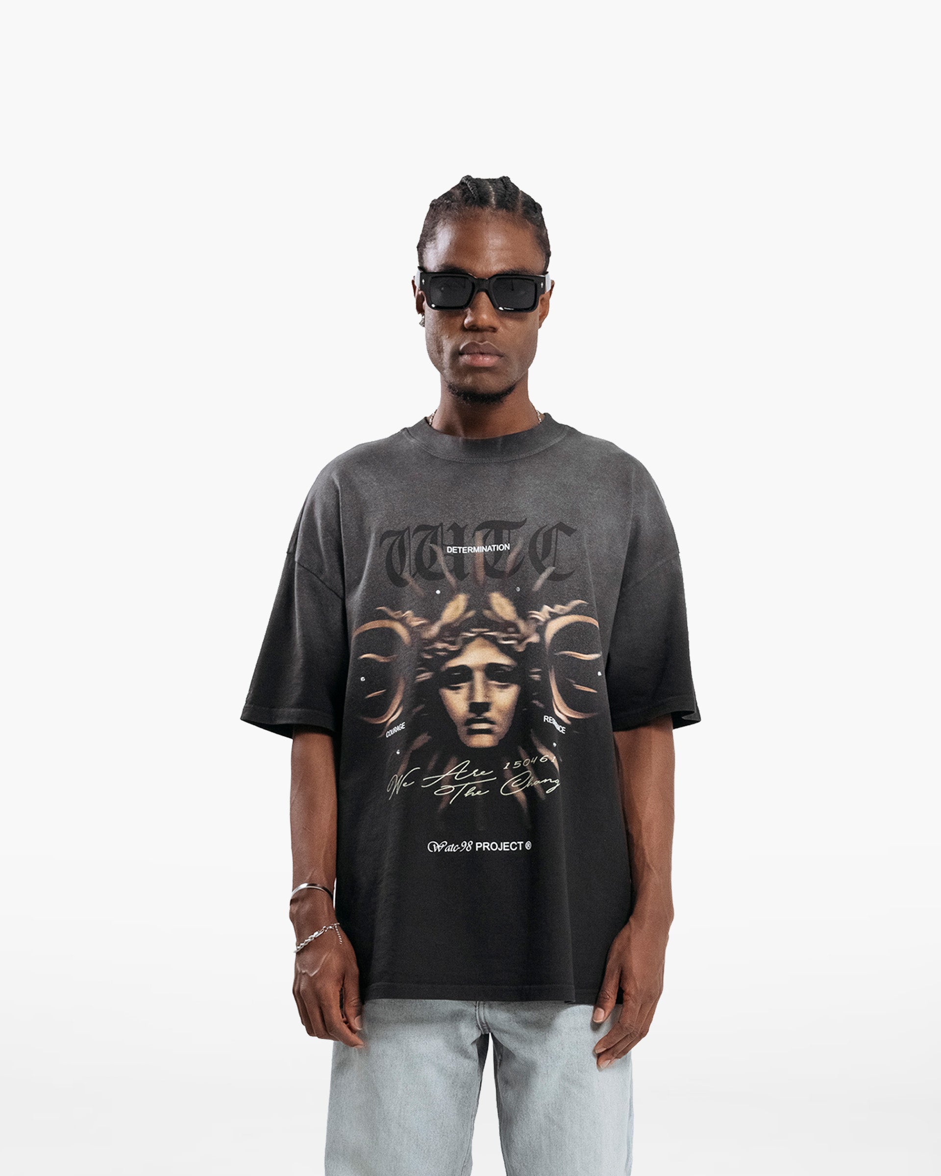 RESURGENCE APOLLO T-SHIRT STAINED BLACK