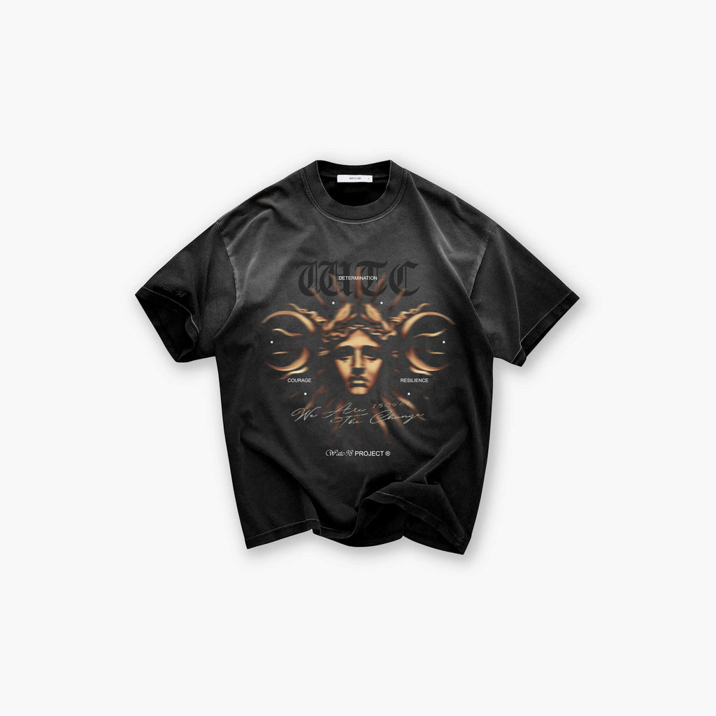 RESURGENCE APOLLO T-SHIRT STAINED BLACK