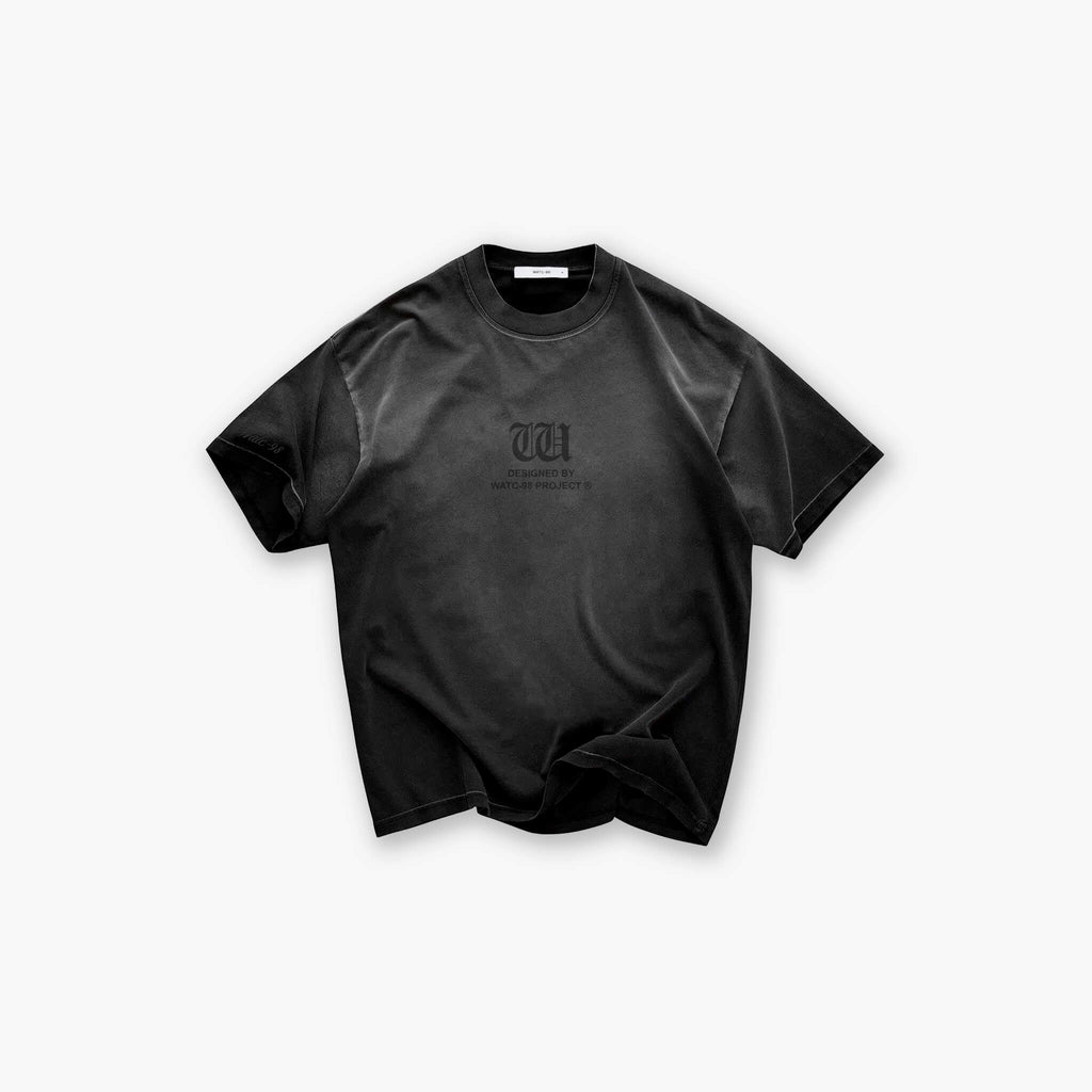RESURGENCE BASIC W GOTHIC T-SHIRT STAINED BLACK