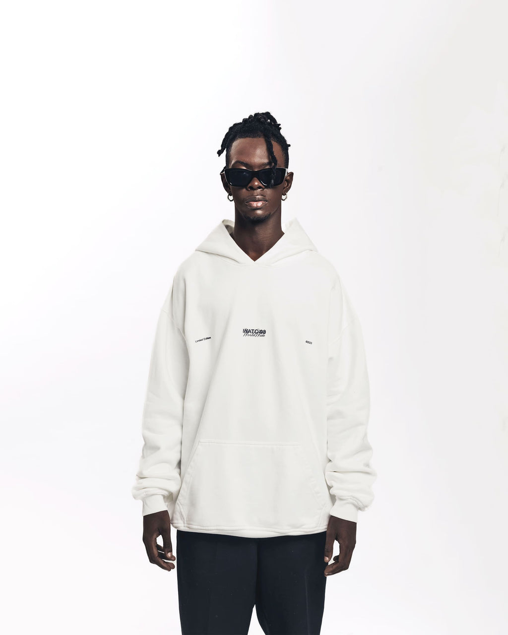 WORLDWIDE LOGO HOODIE CREAM