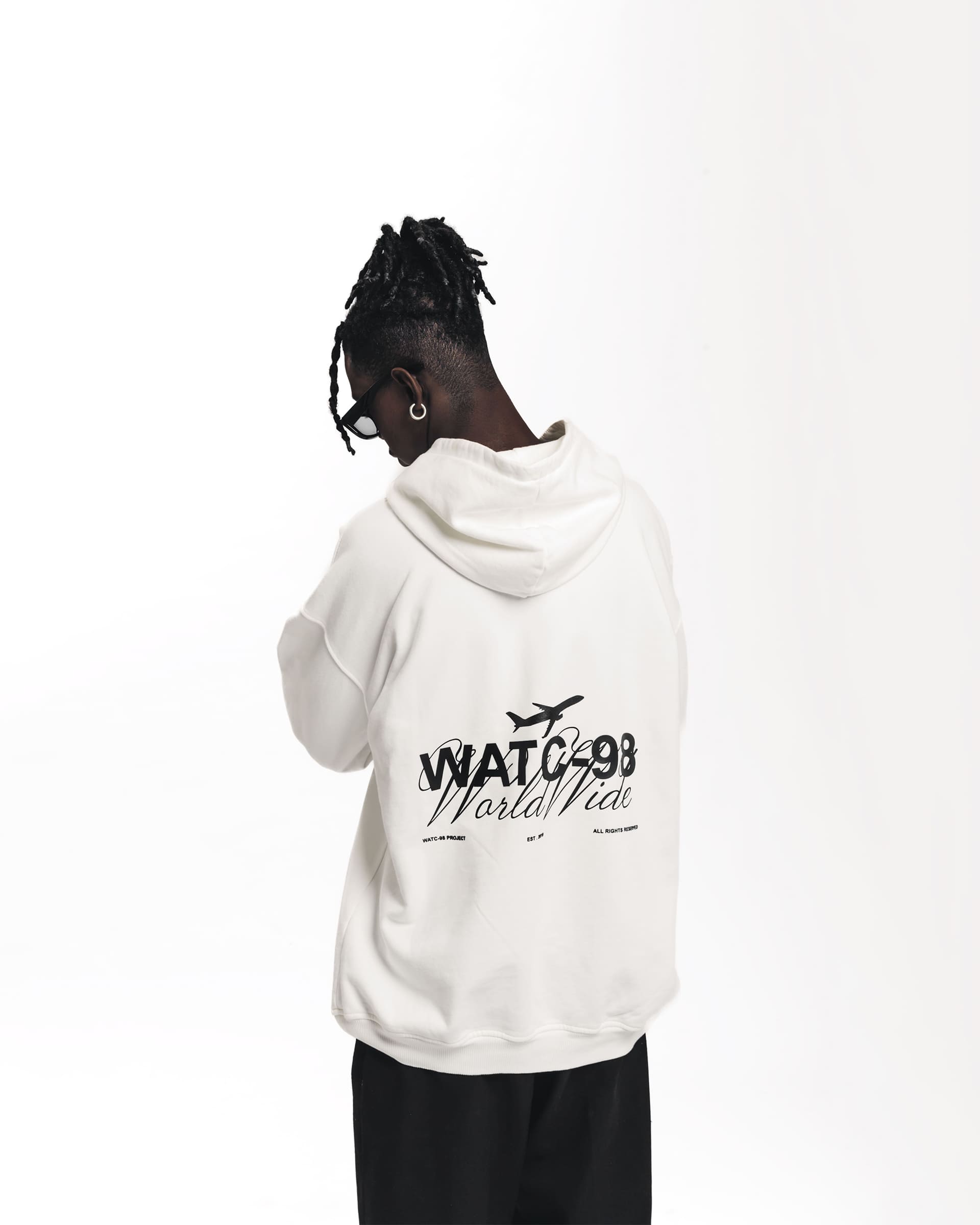 WORLDWIDE LOGO HOODIE CREAM