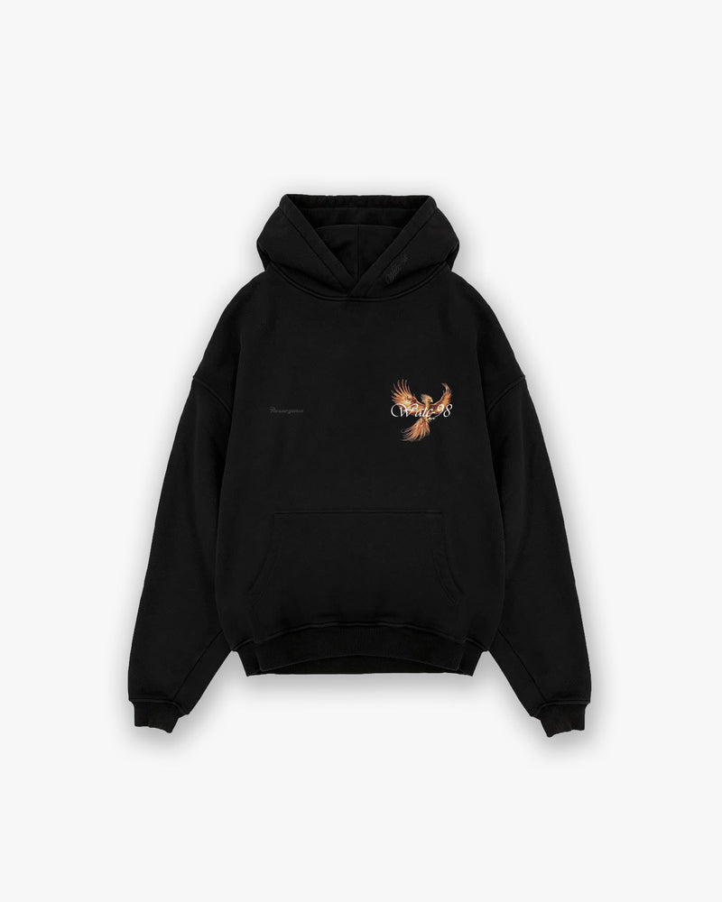 Hoodie RESURGENCE PHOENIX negro - vista frontal | WATC-98