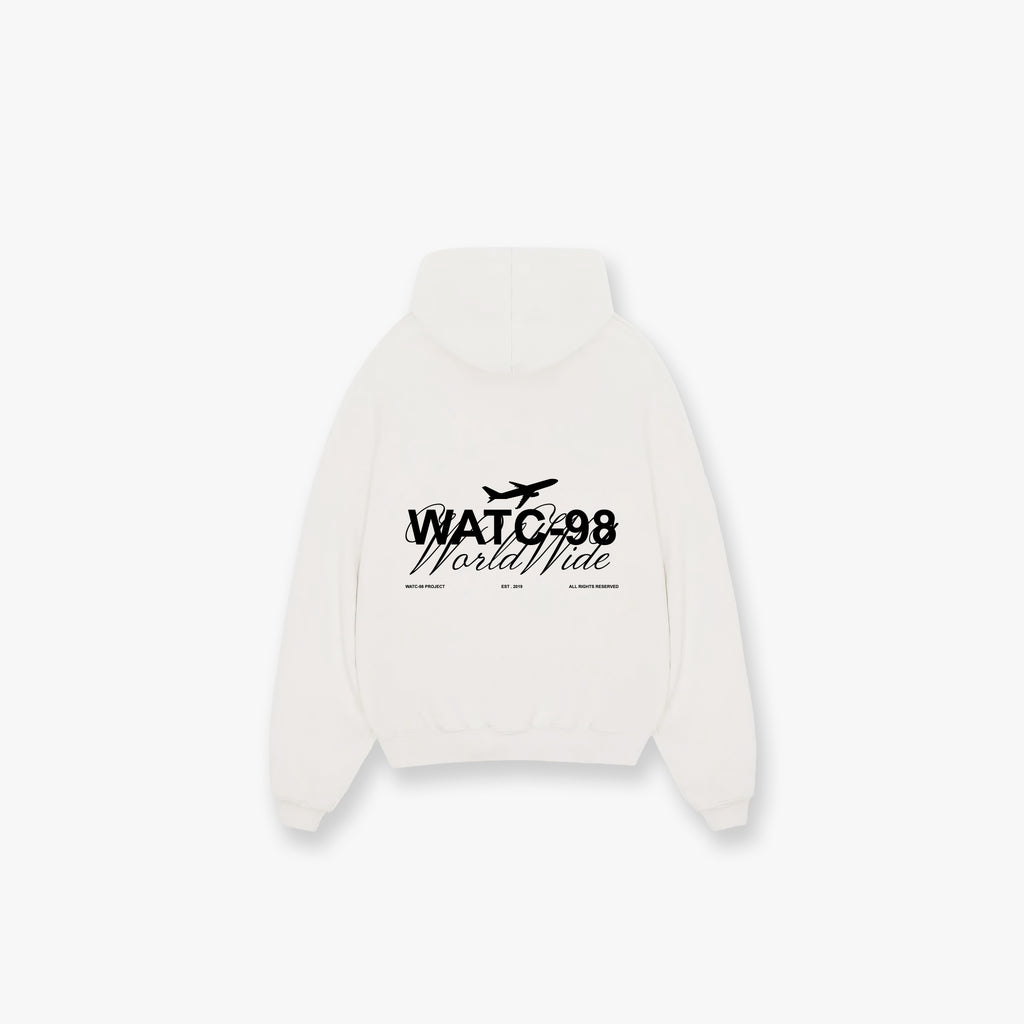 WORLDWIDE LOGO HOODIE CREAM
