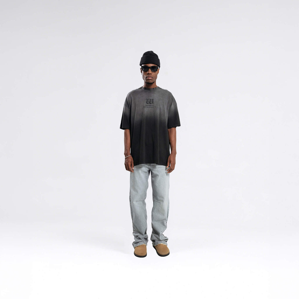 RESURGENCE BASIC W GOTHIC T-SHIRT STAINED BLACK