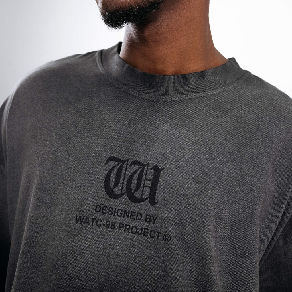 RESURGENCE BASIC W GOTHIC T-SHIRT STAINED BLACK