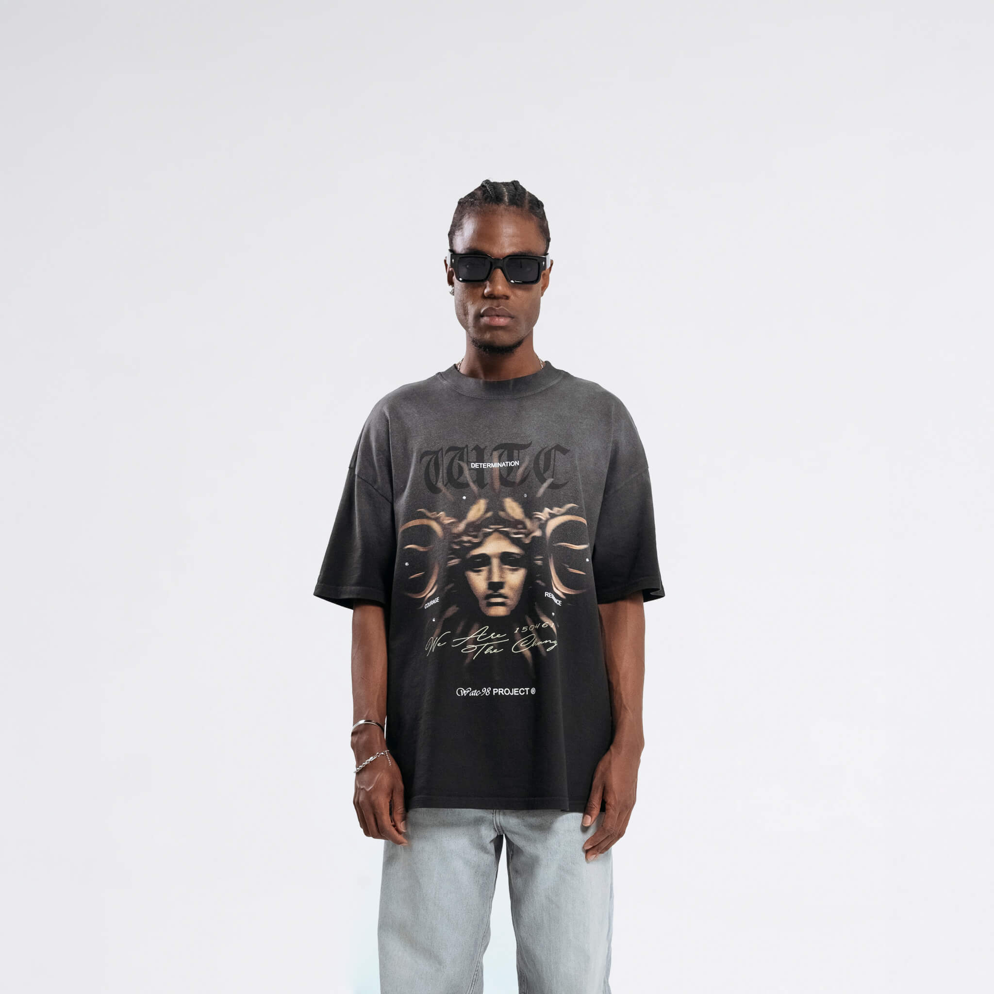 RESURGENCE APOLLO T-SHIRT STAINED BLACK