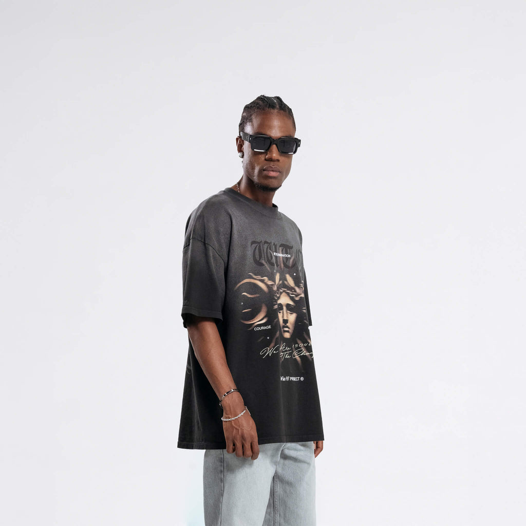 RESURGENCE APOLLO T-SHIRT STAINED BLACK