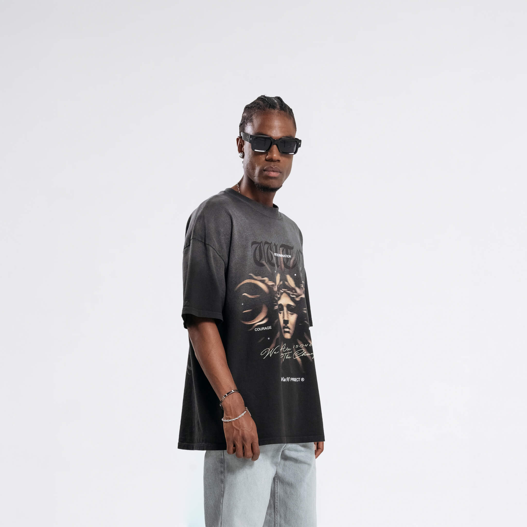 RESURGENCE APOLLO T-SHIRT STAINED BLACK