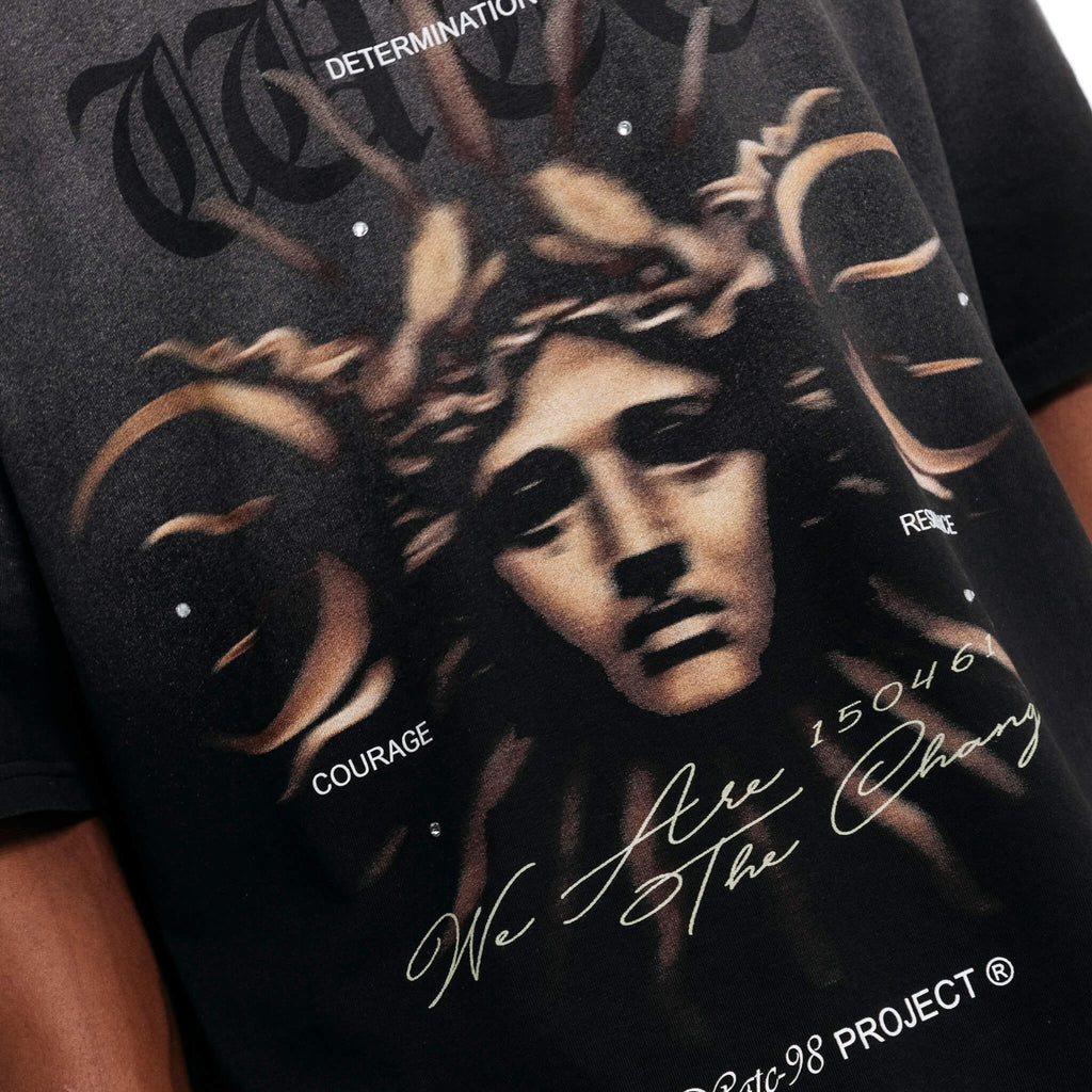 RESURGENCE APOLLO T-SHIRT STAINED BLACK