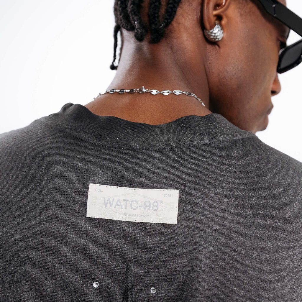 RESURGENCE APOLLO T-SHIRT STAINED BLACK