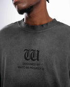 RESURGENCE BASIC W GOTHIC T-SHIRT STAINED BLACK