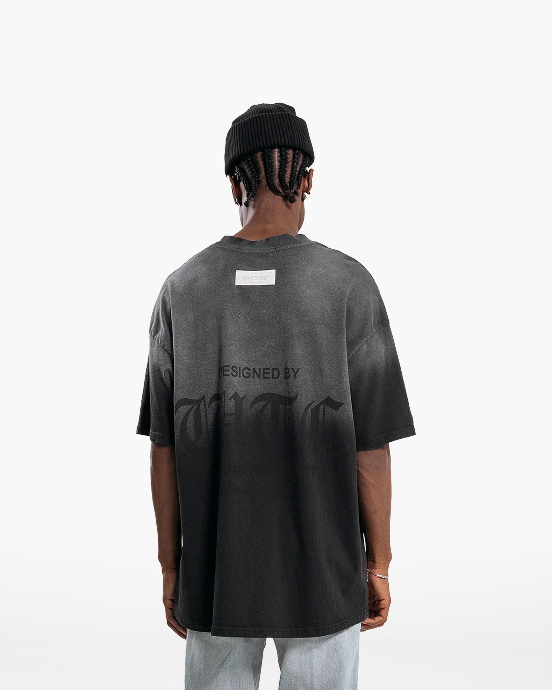 RESURGENCE BASIC W GOTHIC T-SHIRT STAINED BLACK