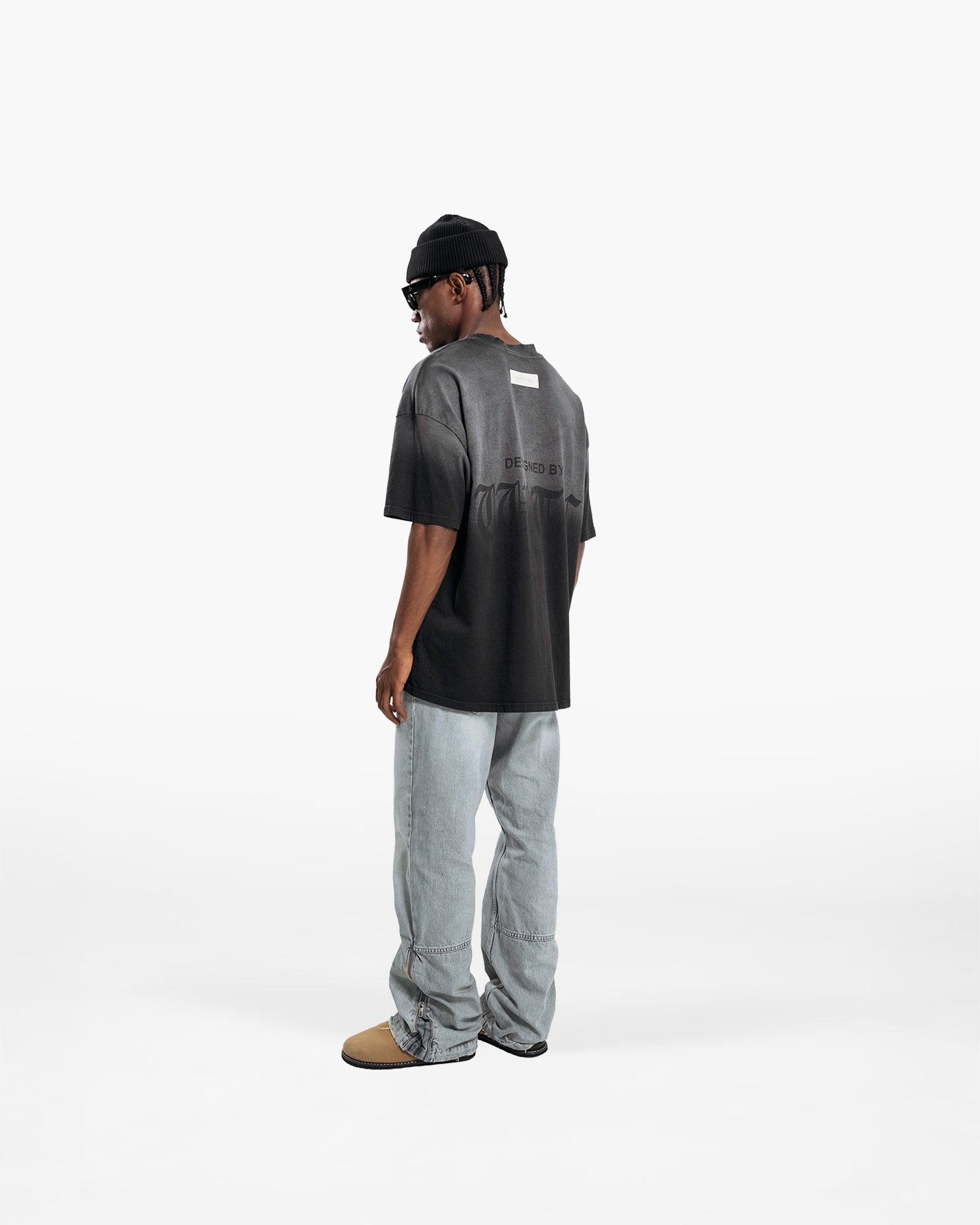 RESURGENCE BASIC W GOTHIC T-SHIRT STAINED BLACK
