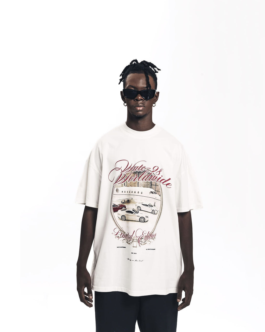 Camiseta oversized crema