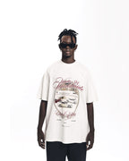 Camiseta oversized crema